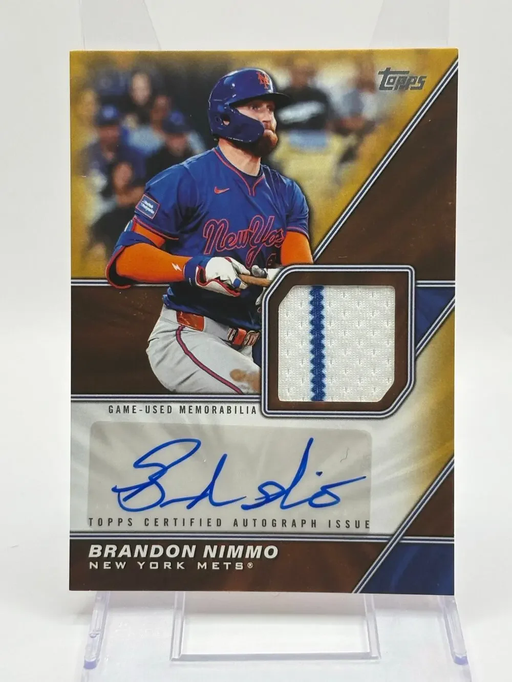 2026 Topps Series 1 Brandon Nimmo Gold Game Used Relic Auto 26/50 SP NY Mets